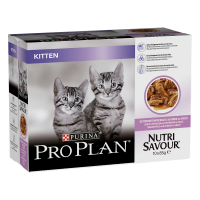 PURINA Pro Plan Nutrisavour Junior, Curcan, pachet economic plic hrană umedă pisici junior, (în sos), 85g x 10