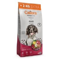 CALIBRA Premium Line Adult, Vită, hrană uscată câini, 12 + 2kg