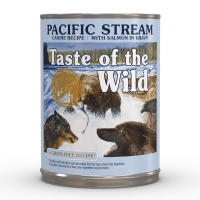 TASTE OF THE WILD Pacific Stream, Somon, pachet economic conservă hrană umedă fără cereale câini, (în sos), 390g x 12