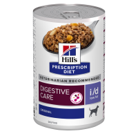 HILL'S Prescription Diet i/d Digestive Care Low Fat, Pui, dietă veterinară câini, conservă hrană umedă, sistem digestiv, 360g