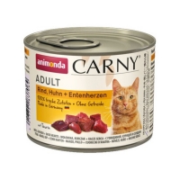 CARNY, Vită, Pui și Inimă de Rață, conservă hrană umedă pentru pisici, (In aspic), 200g