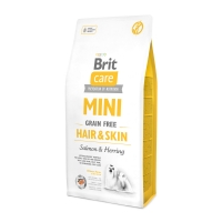 BRIT Care Mini Hair & Skin Adult, XS-S, Somon, hrană uscată fără cereale câini, piele și blană, 7kg