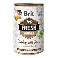 BRIT Fresh, Curcan cu Mazăre, conservă hrană umedă conținut redus cereale câini, (în aspic), 400g