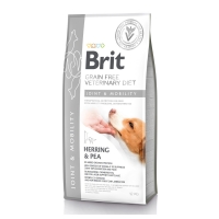 BRIT GF Veterinary Diet Joint & Mobility, Hering cu Mazăre, dietă veterinară câini, pachet economic hrană uscată fără cereale, afecțiuni articulare, 12kg x 2