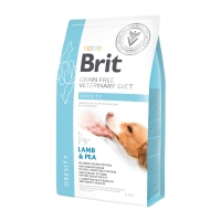 BRIT GF Veterinary Diet Obesity, Miel cu Mazăre, dietă veterinară câini, hrană uscată fără cereale, afecțiuni metabolice (obezitate), 2kg