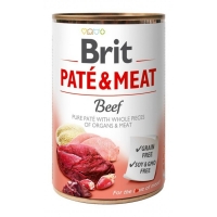 BRIT Pate & Meat, Vită, conservă hrană umedă fără cereale câini, (pate cu bucăți de carne), 400g
