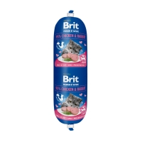 BRIT Premium By Nature, Pui și Iepure, salam hrană umedă fără cereale pisici, 180g
