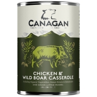 CANAGAN Chicken&Wild Boar Casserole, XS-XL, Pui și Mistreț, conservă hrană umedă fără cereale câini junior & adult, (în supă), 400g