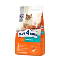 CLUB 4 PAWS Premium Sterilised, Pui, hrană uscată pisici sterilizate, 2kg