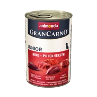 GRANCARNO, Junior, vită și inimă, pachet economic conservă hrană umedă câini, (in aspic), 400g x 6