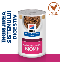 HILL'S Prescription Diet Gastrointestinal Biome, Pui cu Legume, dietă veterinară câini, conservă hrană umedă, sistem digestiv, 354g