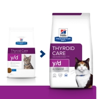 HILL'S Prescription Diet y/d Thyroid Care, dietă veterinară pisici, hrană uscată, afecțiuni tiroidiene, 1.5kg