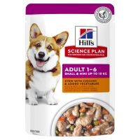 HILL'S Science Plan Healthy Cuisine, XS-S, Pui și Tocană de Legume, plic hrană umedă câini, 80g