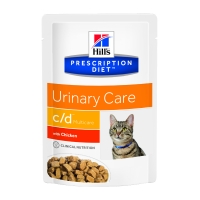 HILL'S Prescription Diet c/d Urinary Multicare Stress, Pui, dietă veterinară pisici, plic hrană umedă, afecțiuni urinare, (în sos), 85g