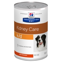 HILL'S Prescription Diet k/d Kidney Care, Pui, dietă veterinară câini, conservă hrană umedă, afecțiuni renale, (în sos), 370g