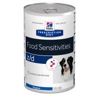 HILL'S Prescription Diet z/d Food Sensitivities, dietă veterinară câini, conservă hrană umedă, afecțiuni dermatologice și digestive, (în sos), 370g