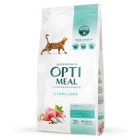 OPTIMEAL Sterilised, Curcan cu Ovăz, hrană uscată pisici sterilizate, 10kg