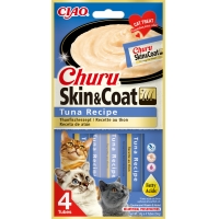 INABA Churu Skin&Coat, Ton, plic recompense funcționale fără cereale pisici, piele & blană, (topping), 56g