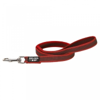 JULIUS-K9 Color & Gray, lesă antiderapantă cu mâner câini, 50kg, textil, bandă, 20mm x 1.2m, roșu