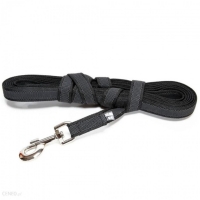JULIUS-K9 Color & Gray, lesă antiderapantă cu mâner câini, 50kg, textil, bandă, 20mm x 10m, negru