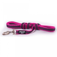JULIUS-K9 Color & Gray, lesă antiderapantă cu mâner câini, 50kg, textil, bandă, 20mm x 3m, roz  