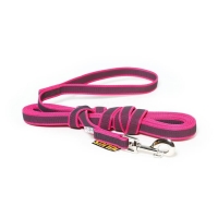 JULIUS-K9 Color & Gray, lesă antiderapantă cu mâner câini, 50kg, textil, bandă, 20mm x 5m, roz