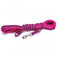 JULIUS-K9 Color & Gray, lesă antiderapantă fără mâner câini, 50kg, textil, bandă, 20mm x 10m, roz 