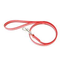 JULIUS-K9 IDC Rope, lesă fosforescentă  cu mâner câini, cauciuc, 19mm x 1.2m, roșie