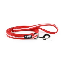 JULIUS-K9 IDC Rope, lesă nylon cu fire flourescente câini, 19mm x 1.8m, roșu