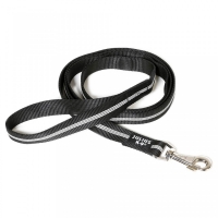 JULIUS-K9 IDC Rope, lesă nylon cu fire flourescente cu mâner câini,  25mm x 2m, negru 