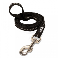 JULIUS-K9 IDC Rope, lesă nylon cu fire flourescente cu mâner câini, 19mm x 2m, negru 