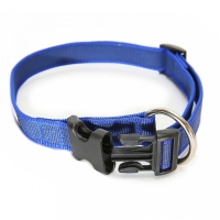 JULIUS-K9 Color & Gray, zgardă ajustabilă cu mâner câini, nylon, 20mm x 27-42cm, albastru cu gri