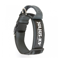JULIUS-K9 Color & Gray, zgardă ajustabilă cu mâner câini, nylon, 50mm x 49-70cm, gri