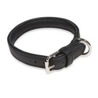 JULIUS-K9 ECO leather, zgardă ajustabilă câini, piele, 40mm x 65cm, negru