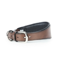 JULIUS-K9 ECO leather, zgardă ajustabilă cu mâner câini, piele, 65mm x 40-49cm, maro