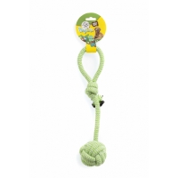 LEOPET, jucărie sfoară câini, S-L, textil, activități fizice, verde și alb, 35.5 cm
