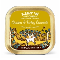 LILY'S KITCHEN Casserole, Pui și Curcan, taviță hrană umedă fără cereale câini, (In Suc Propriu), 150g