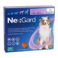 NEXGARD Spectra, comprimate masticabile antiparazitare, câini 15-30kg, 3 comprimate