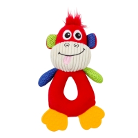 PAWISE Maimuță  Amuzantă , jucărie de aport câini, S-L, textil, cu sunet, dentiție, multicolor, 23 x 14 x 5 cm