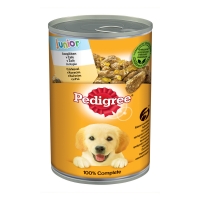 PEDIGREE Junior, Pui, pachet economic conservă hrană umedă câini junior, (în aspic), 400g x 12