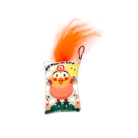 PET INTERST Silver Vine Pasăre,jucărie pisici cu puf,3D,portocaliu, 9 X 6 X 3cm