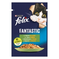 PURINA Felix Fantastic, Iepure, bax plic hrană umedă pisici, (în aspic), 85g x 26