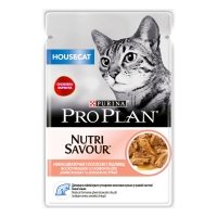 PURINA Pro Plan Housecat Nutrisavour, Somon, pachet economic plic hrană umedă pisici, (în sos), 85g x 26