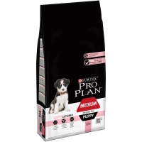 PURINA Pro Plan Sensitive Skin Puppy M, Somon, hrană uscată câini junior, piele și blană, 12kg