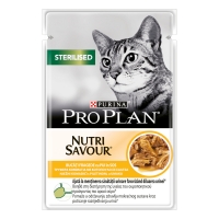 PURINA Pro Plan Sterilised Nutrisavour, Pui, pachet economic plic hrană umedă pisici sterilizate, (în sos), 85g x 26