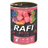 RAFI Junior by Dolina Noteci, Vițel, conservă hrană umedă câini, (în aspic), 400g