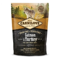 CARNILOVE Adult L-XL, Somon și Curcan, hrană uscată fără cereale câini, 1.5kg