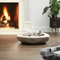 FEANDREA, pat câini și pisici, M, rotund, maro, 65 x 12 cm