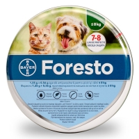 Foresto, deparazitare externă câini și pisici, zgardă, XS - S, 38 cm, gri, 1buc