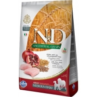 N&D Ancestral Grain Dog Adult Med&Maxi cu Pui si Rodie, 12 kg